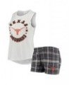 Women's Charcoal White Texas Longhorns Ultimate Flannel Tank Top and Shorts Sleep Set Charcoal, White $35.09 Pajama